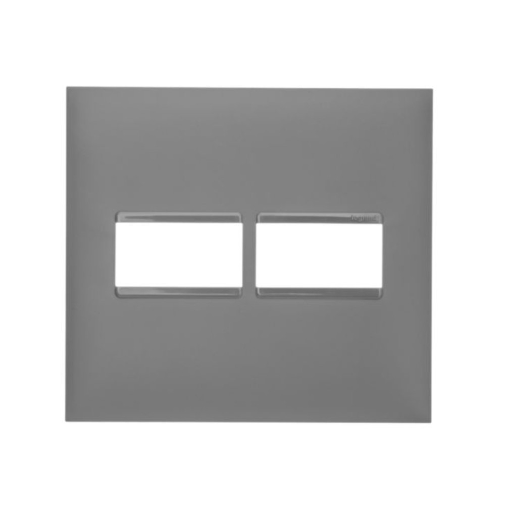 Placa 1+1 Posto 4x4 Legrand , Pial Plus+ , Cinza , 618511CZ
