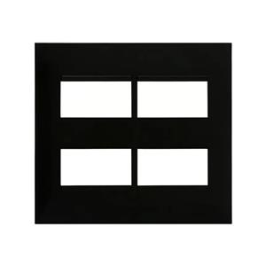 Placa 4x4 2+2 Postos Legrand Pial Plus , 4 Módulos , Termoplástico , Preto
