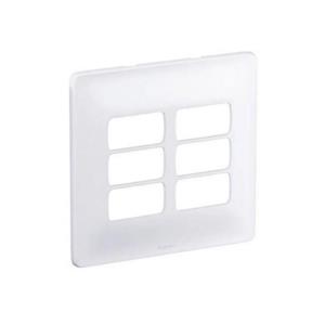 Placa 3+3 Postos Separados Legrand , 4×4" , Linha Zeffia , Branco