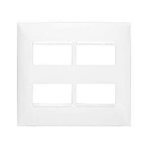 Placa 4x4 2+2 Postos Separados Legrand Pial Plus 618514BC , Termoplástico , 4 Módulos , Branco