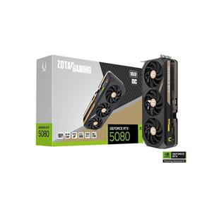 Placa de Vìdeo Zotac RTX 5080 OC , 16GB , GDDR7 , 256 BITS , PCIe , DisplayPort , UHBR , Preto