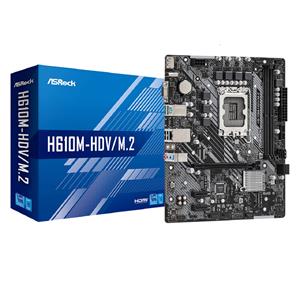 Placa Mãe ASRock H610M-HDV/M.2 , Chipset H610 , Intel LGA 1700 , mATX , DDR4