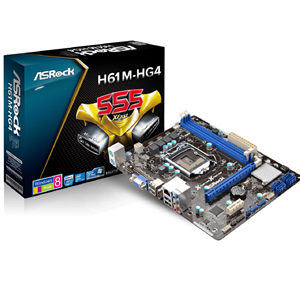 Placa Mãe ASRock H61M-HG4 , Chipset H61 , Intel LGA 1155 , mATX , DDR3
