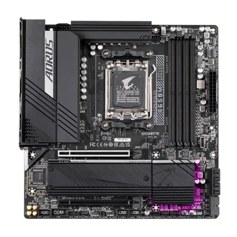 Placa Mae Gigabyte B650M Aorus Elite , DDR5 , Socket AM5 , M-ATX , Chipset AMD B650 , Preto