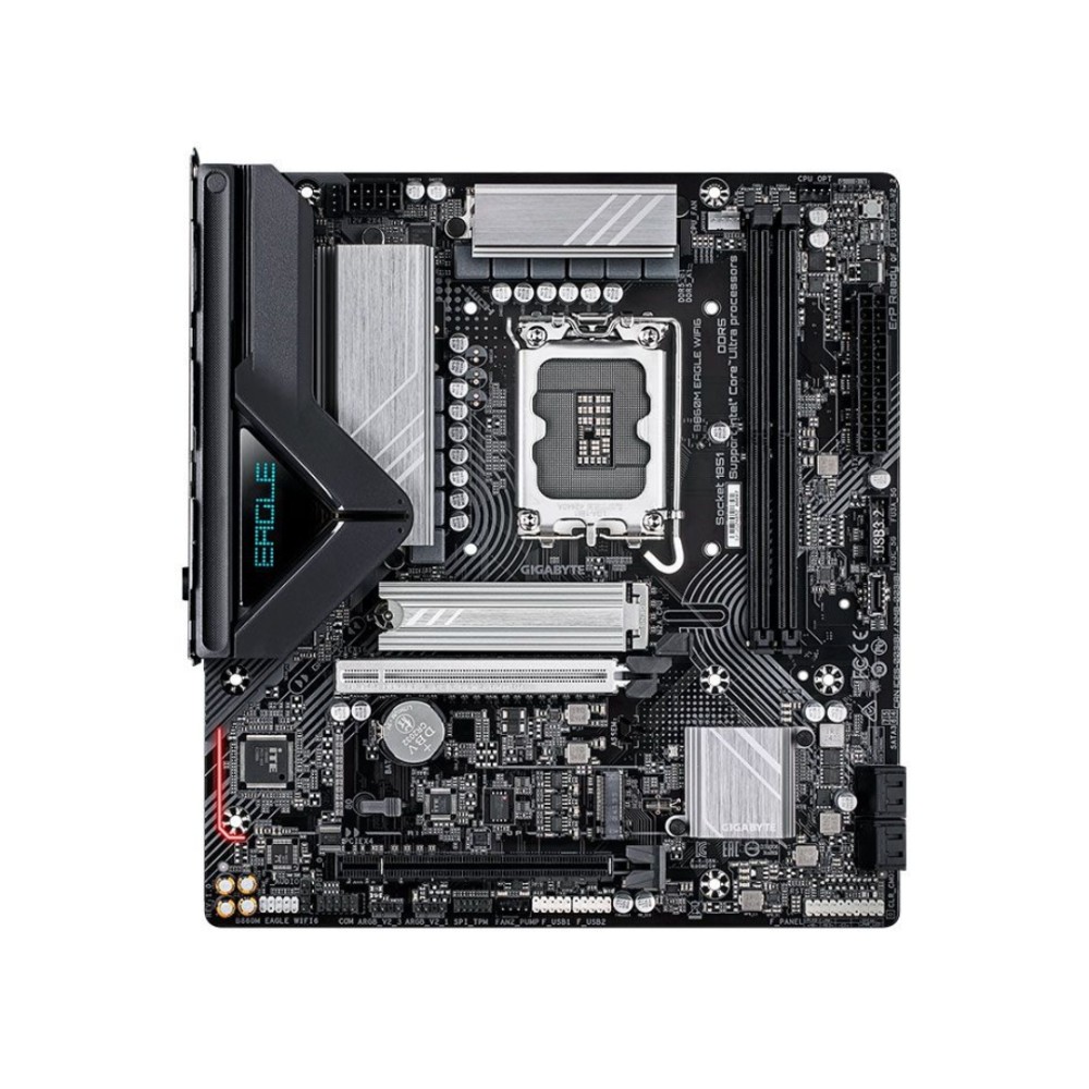 Placa-Mãe Gigabyte B860M Eagle WIFI6 , Intel B860 , LGA 1851 , mATX , DDR5 , Wi-Fi 6 , Bluetooth , PCIe 5.0 , M.2 PCIe 5.0