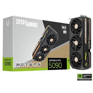 Placa de Vídeo Zotac RTX 5090 OC , 32GB , GDDR7 , 512 BITS , PCIe , DisplayPort , UHBR , Preto