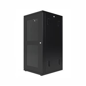 Rack de Piso Max Eletron , Padrão 19" , Porta com Visor Acrílico , Chave , Tampas Laterais Removíveis , Ventilação Lateral , Base Fixa