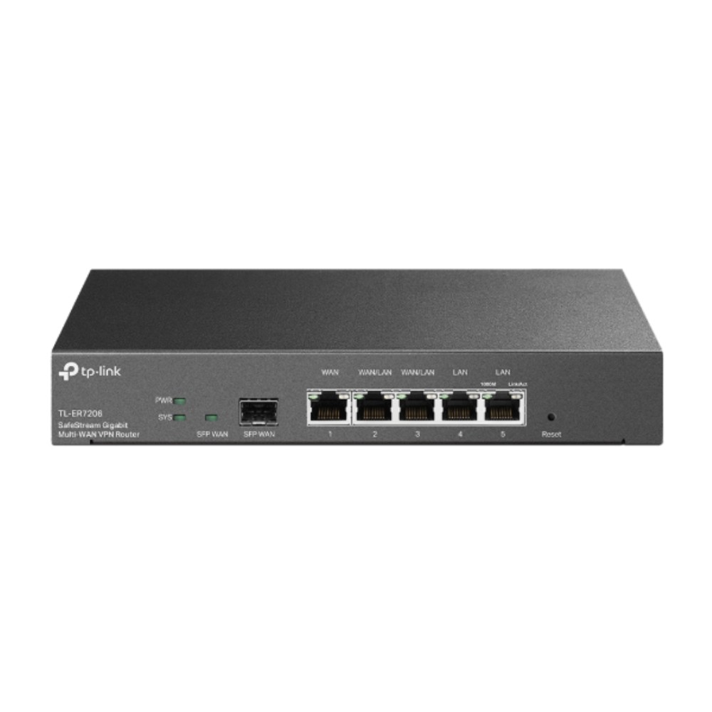 Roteador Firewall TP-Link , ER7206 V3 , VPN Gigabit Multi-WAN SafeStream , 6 Portas Gigabit , 4 WAN , Preto