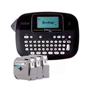 Rotulador Eletrônico Brother PT-M95BKBP Portátil Com 3 Fitas , Preto