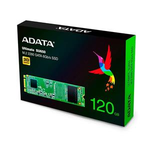SSD Adata Ultimate SU650 , 120GB , M.2 Sata III 2280 , Leitura 550MB/s e Gravação 410MB/s