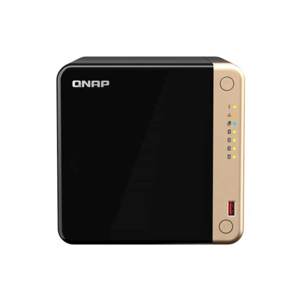 Storage QNAP NAP TS-464 , Modelo Torre , 4 Baias , M.2 , NVMe , Quad core , Hot Swap , Preto
