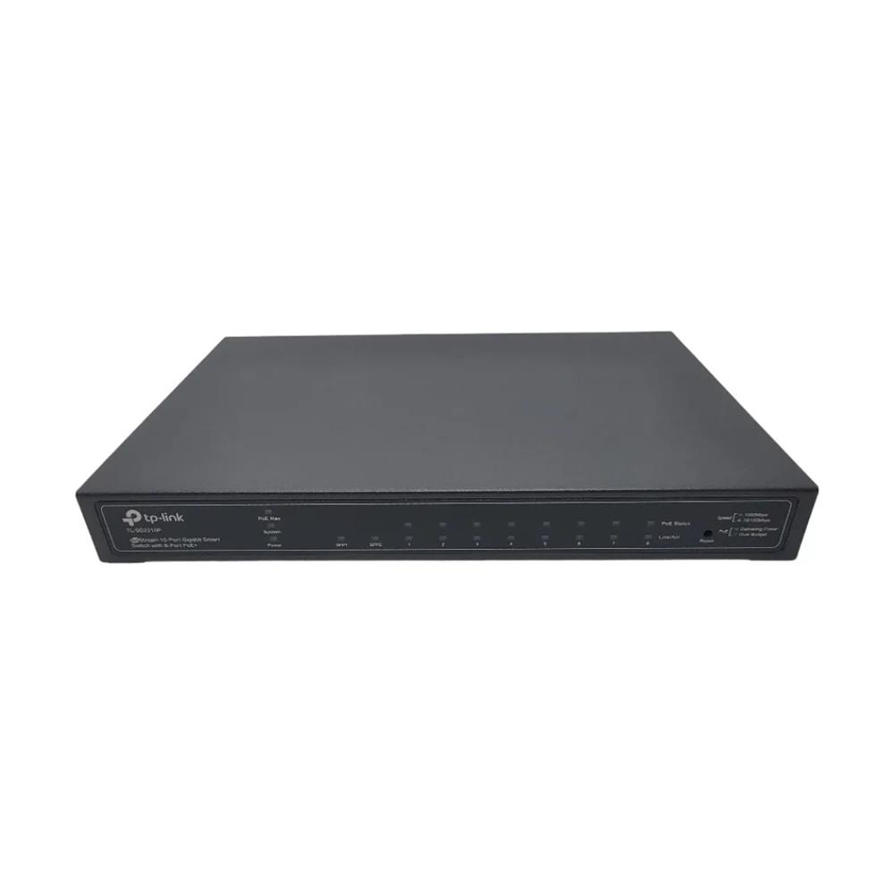 Switch TP-Link TL-SG2210P , 10 Portas Gigabit , 8 Portas PoE+ 802.3af/at , 2 Slots SFP , Preto
