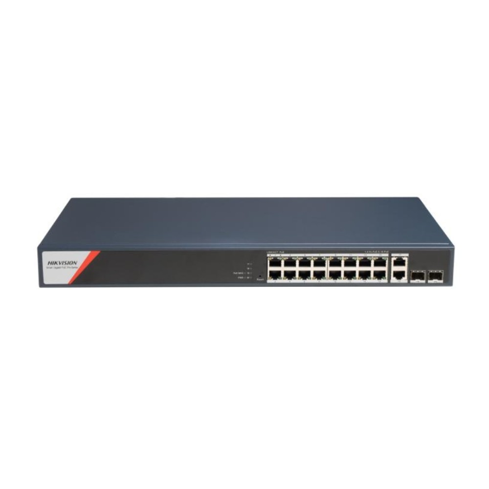 Switch PoE Hikvision , 20 Portas , 16 PoE , 2 Uplink Gigabit , 2 SFP , 225W , Gerenciável , DS-3E1520HP-SI