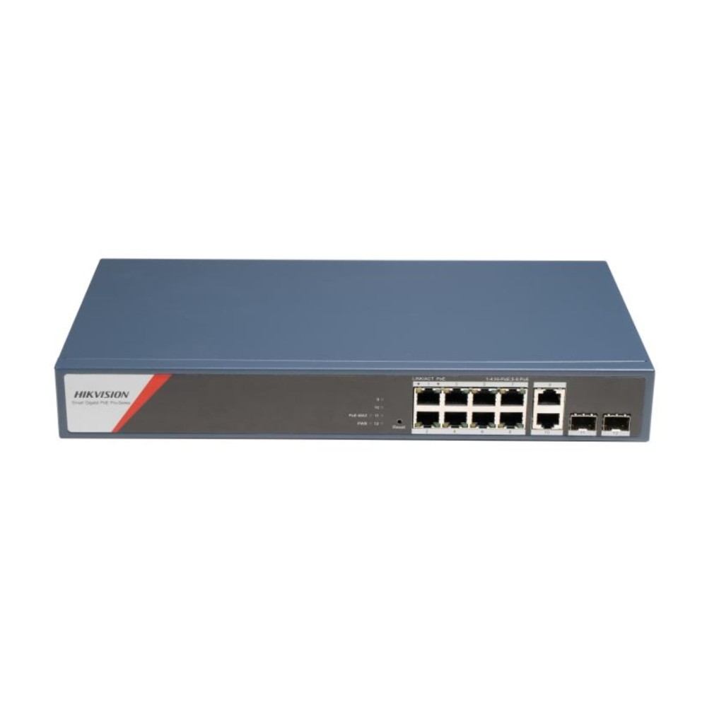 Switch Gerenciável PoE , Hikvision , 8 Portas Gigabit PoE , 2 SFP , 130W , DS-3E1512HP-SI-8P2T2F