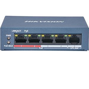 Switch Hikvision DS-3E0105P-E/M(B) , 4 Portas , PoE , Fast , Metal , Azul