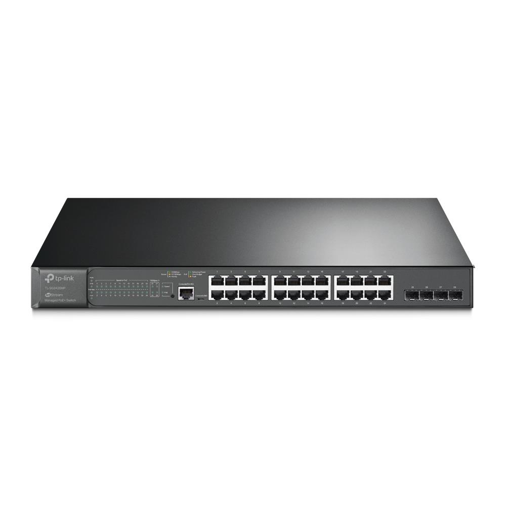 Switch TP-Link Gerenciável Gigabit L2+ 24 Portas POE+ 4 SFP