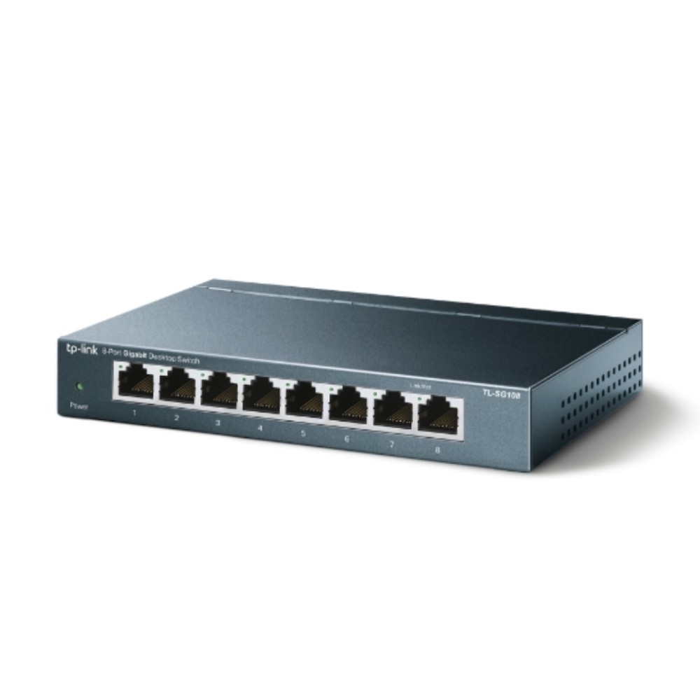 Switch TP-Link TL-SG108 , 8 Portas Gigabit , 10/100/1000 Mbps , Plug and Play , Gabinete Metálico , Desktop