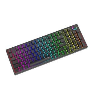 Teclado Mecânico Gamer New Hero Warlock , RGB , Switch Blue , USB , Preto