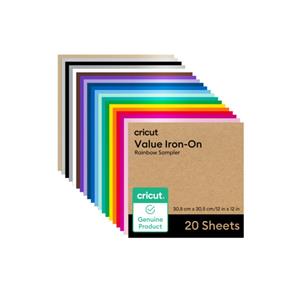 Transfer Termocolante , Cricut Iron-On , 30cm , 20 Folhas , Arco-íris