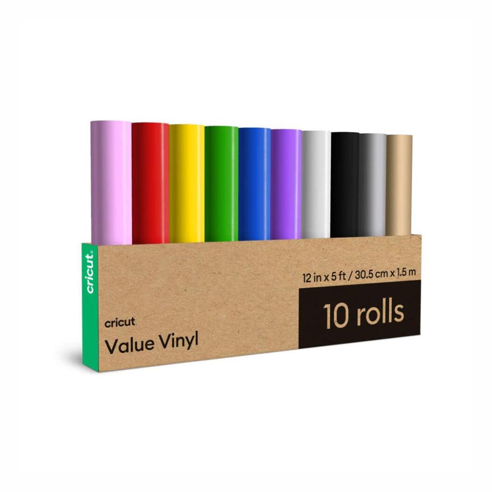 Cricut Value Vinil, Arco-íris - 30,5 cm x 1,52 m -  Perfeito para produção em alta escala