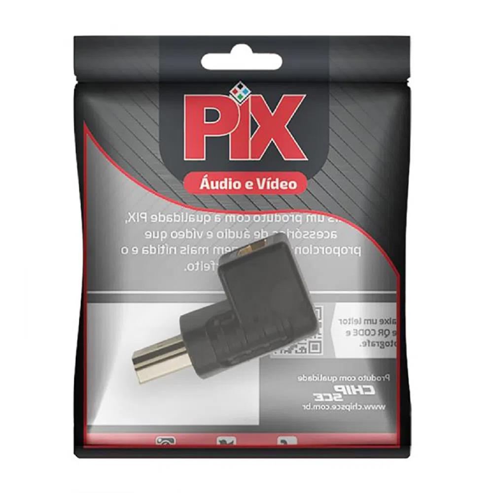 Adaptador HDMI PIX Fêmea x HDMI Macho 90° - 003-8603