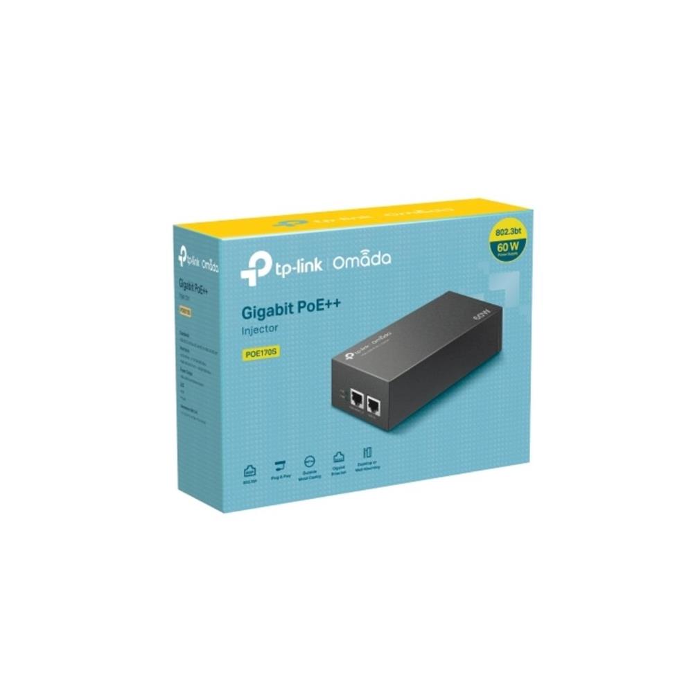 Adaptador PoE Omada POE170S, 48 V, 15,4 W, Para Access Points e Câmeras, Preto
