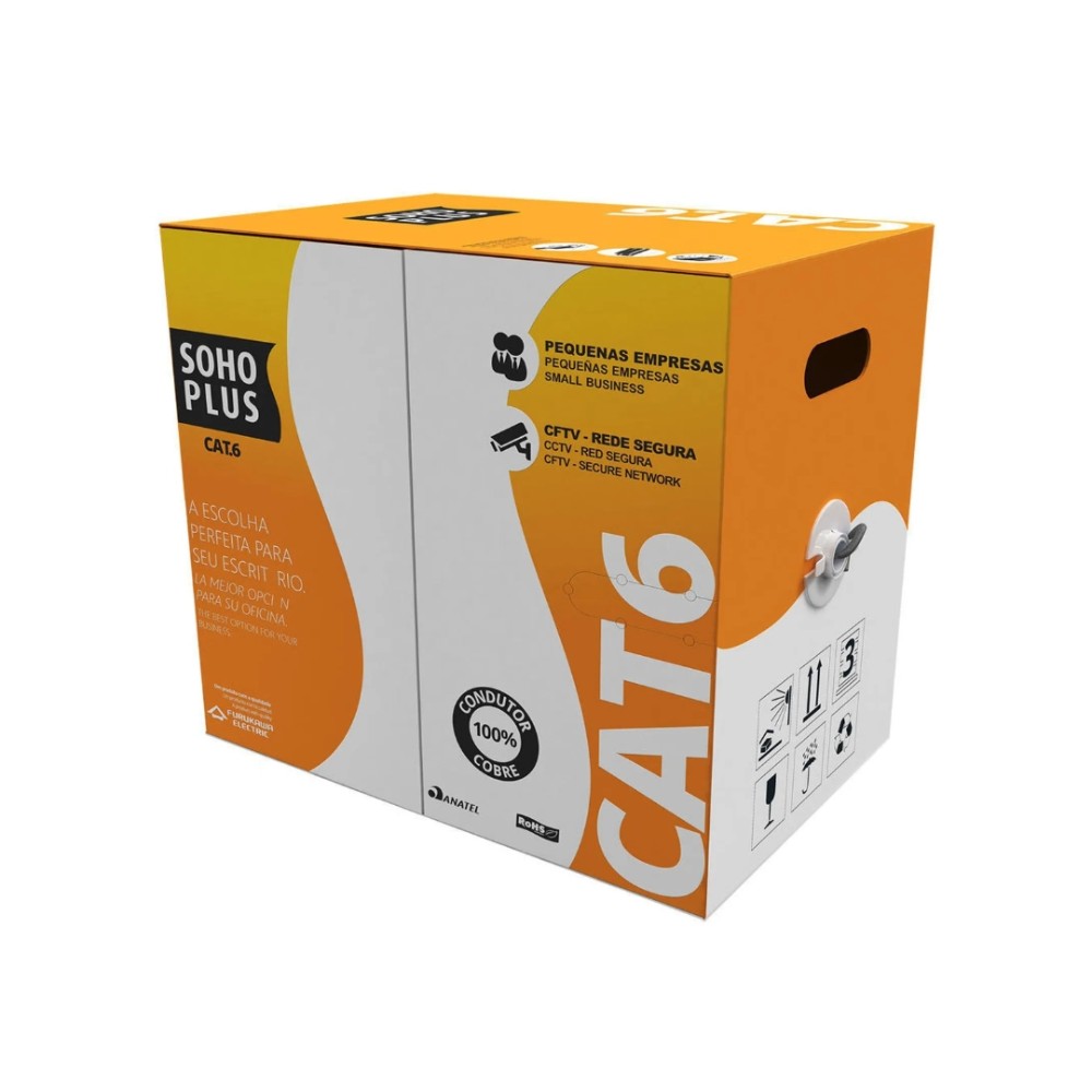 Cabo de Rede, Furukawa SohoPlus, CAT6 U/UTP 24 AWG, 23400200, Cinza