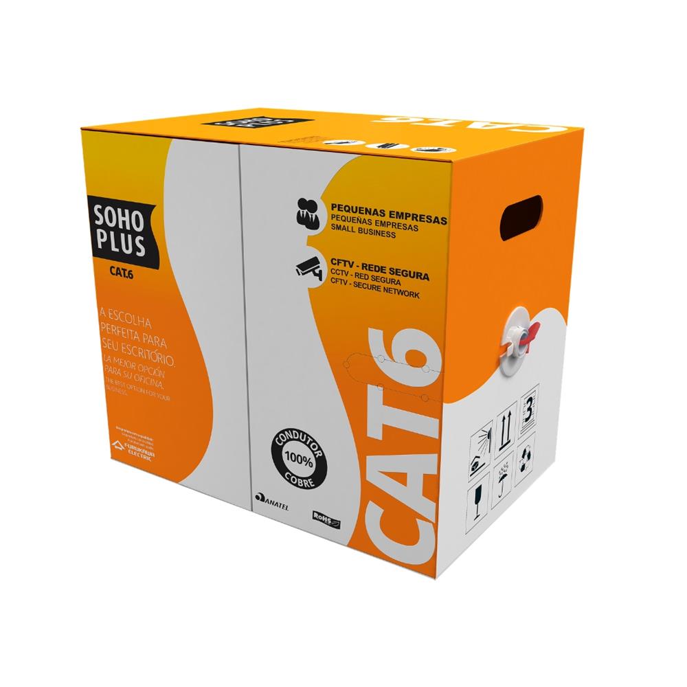 Cabo Lan CAT6 4P 24AWGX4P 305M CMX Vermelho