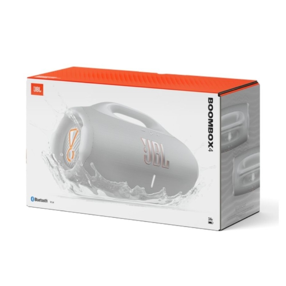 Caixa de Som Bluetooth, JBL Boombox 4, Alto Desempenho, Impermeável, Branca