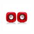 Caixa De Som C3tech Sp-303rd, 2.0, P2 3.5mm, Vermelho