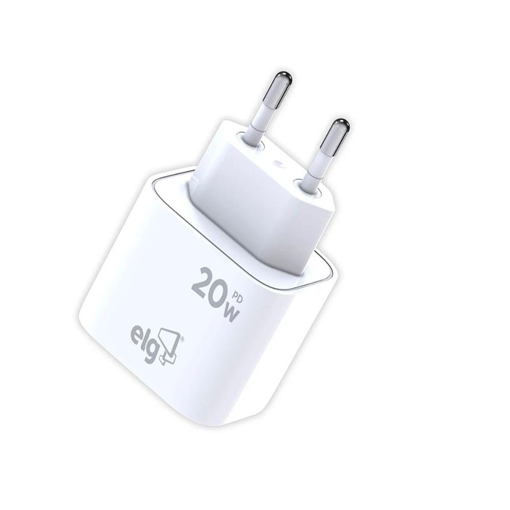 Carregador ELG WCPD, Usb Tipo-c, Power Delivery, 20w, Branco