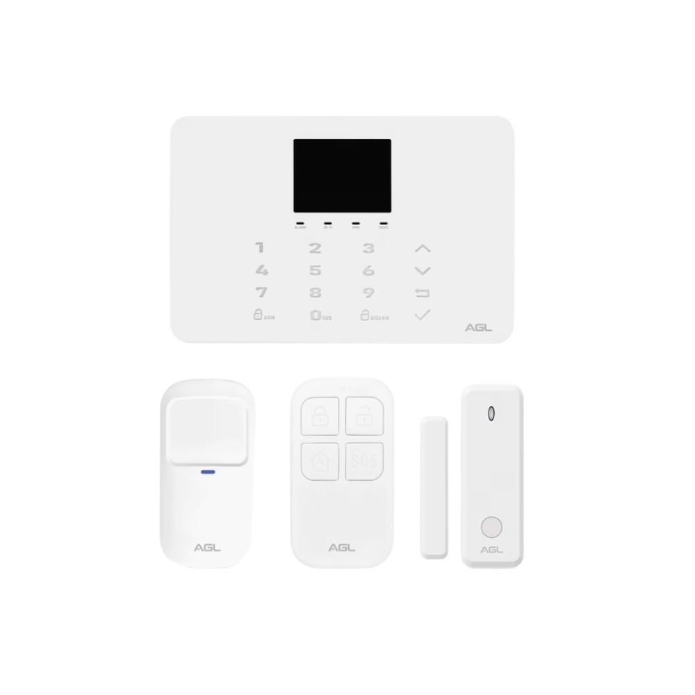 Central de Alarme Wi-Fi Izzy Touch AGL,1106414, Até 100 Sensores Sem Fio, 3 Zonas Com Fio, Frequência 433MHz, Branco