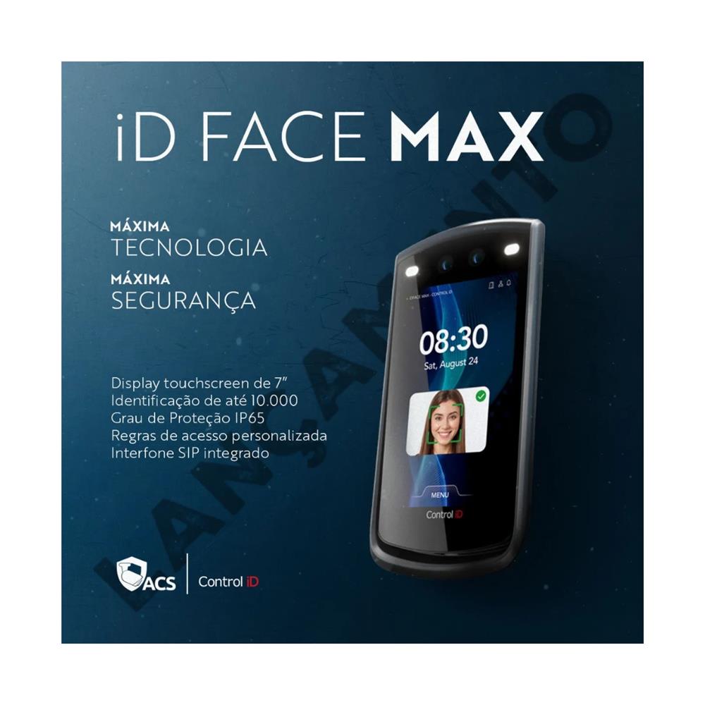 Controlador de Acesso Facial Control iD iDFace, Display 3,5”, USB, Wi-Fi/Bluetooth, Preto