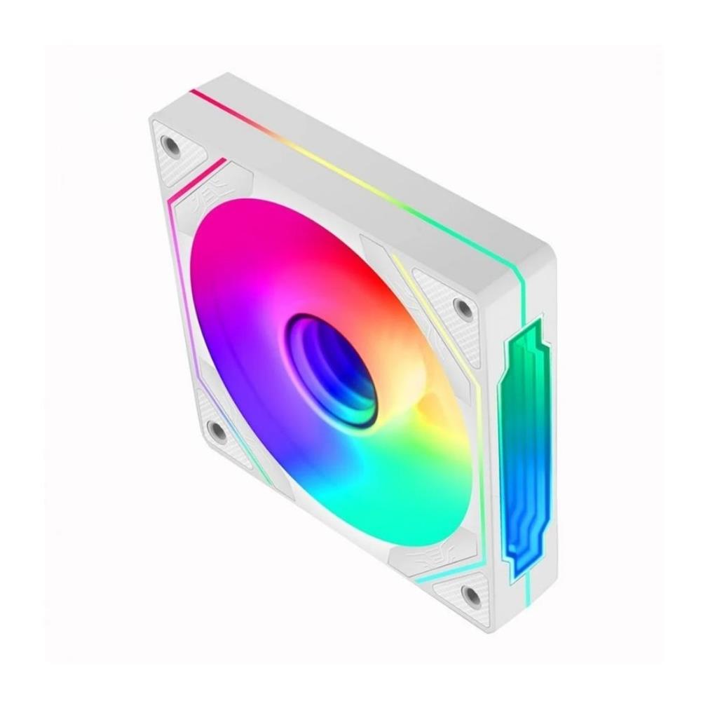 Cooler Fan Gamer Liketec Enigma, ARGB, 120mm, Reverse, Branco - LF-UNARGB-ENIGMA-2103