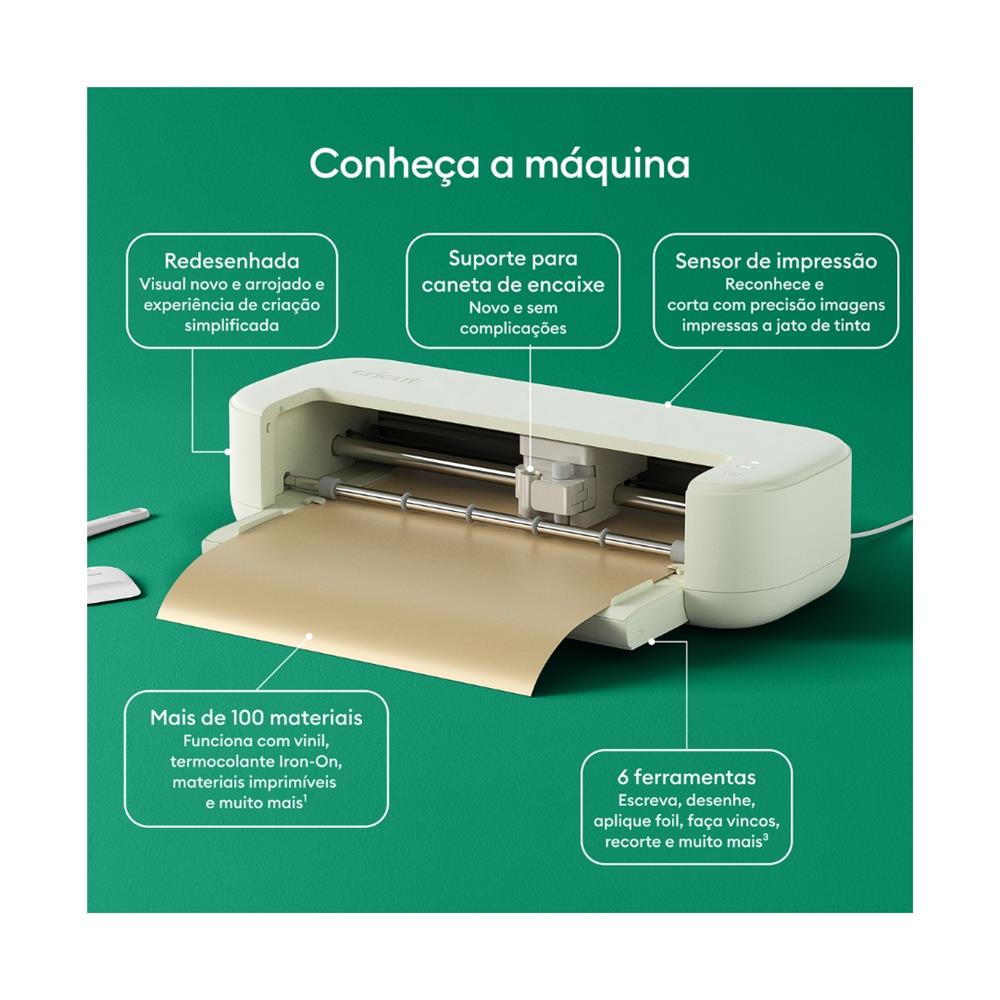 Cricut Explore 5 Kit Essencial - Máquina de Corte Inteligente 30,5 cm com Bluetooth, Corta Mais de 100 Materiais