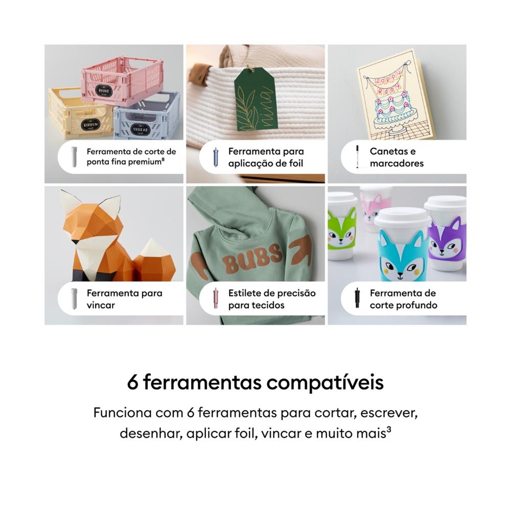 Cricut Explore 5 Kit Essencial - Máquina de Corte Inteligente 30,5 cm com Bluetooth, Corta Mais de 100 Materiais