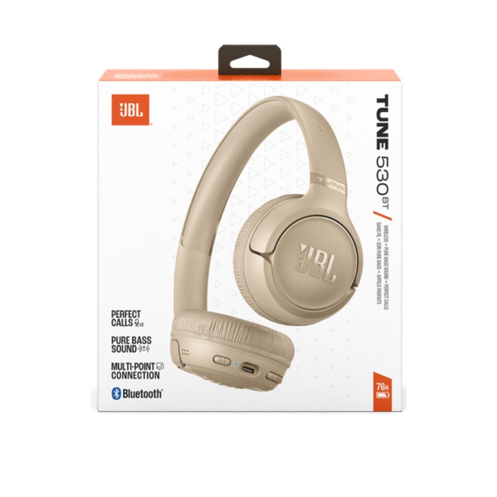 Fone de Ouvido com Fio JBL Tune 530BT, On-Ear, Drivers 33mm, Conector P2 3,5mm, Microfone Integrado, Bege