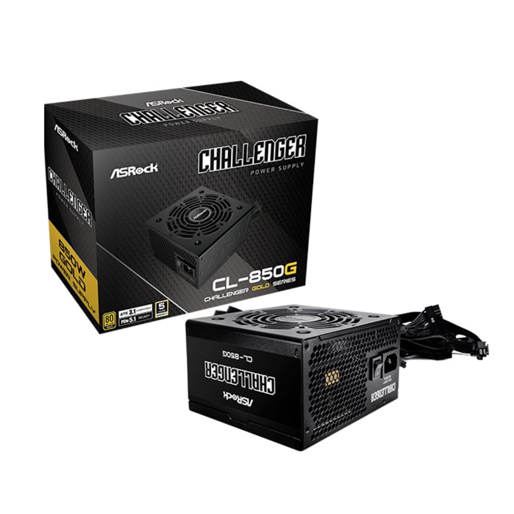 Fonte ASRock Challenger CL-850G, 850W, 80 Plus Gold, ATX 3.1, PCIe 5.1, PFC Ativo