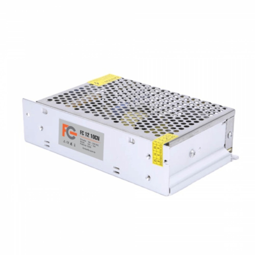 Fonte Chaveada Colmeia, FC Fontes, 12V, 10A, 120W, Bivolt 127/220V, FC1210CN