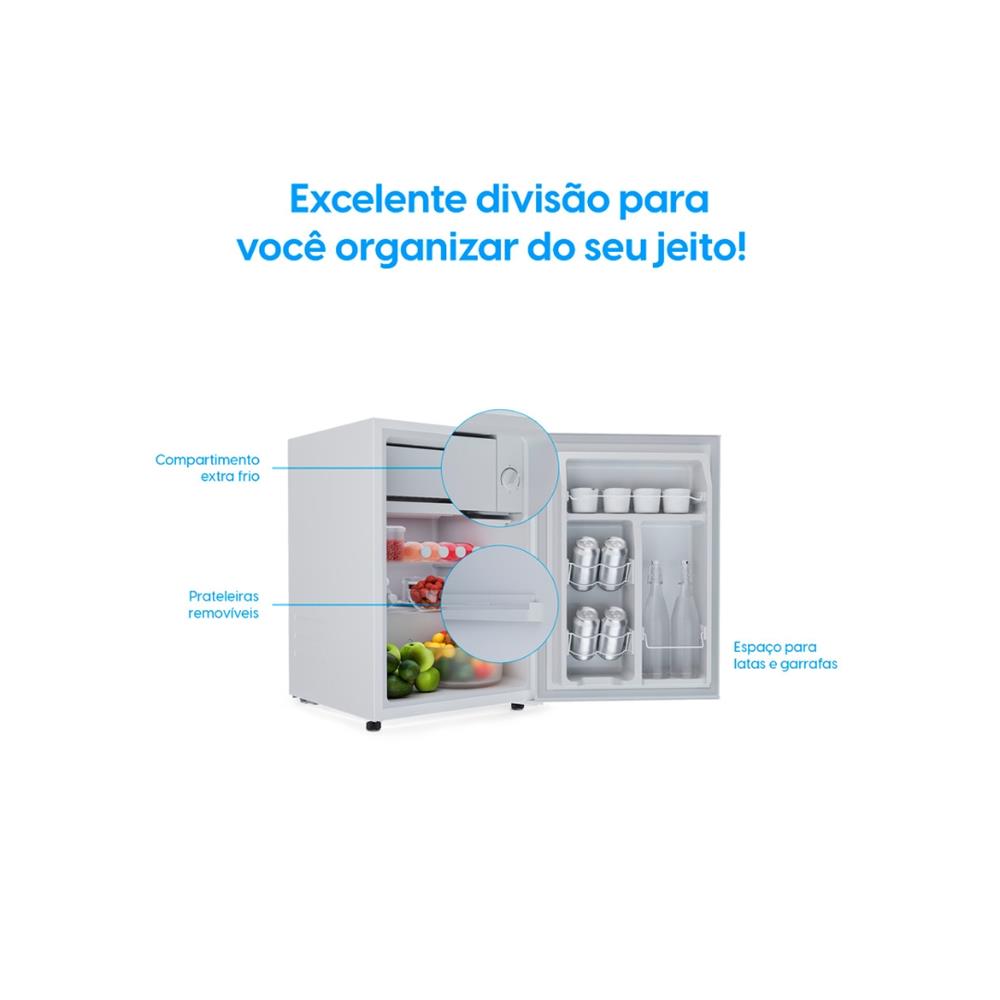 Frigobar Elgin 47 Litros, Porta Reversível e Compartimento Extra Frio, Branco, BAFN047D2NA