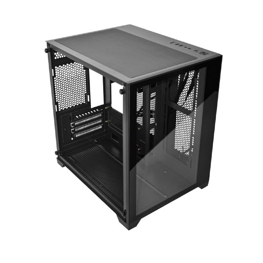 Gabinete Gamer K-Mex Space Y CG-413A, Mini Tower, Vidro Temperado, Sem Fonte, Sem Fan, Preto