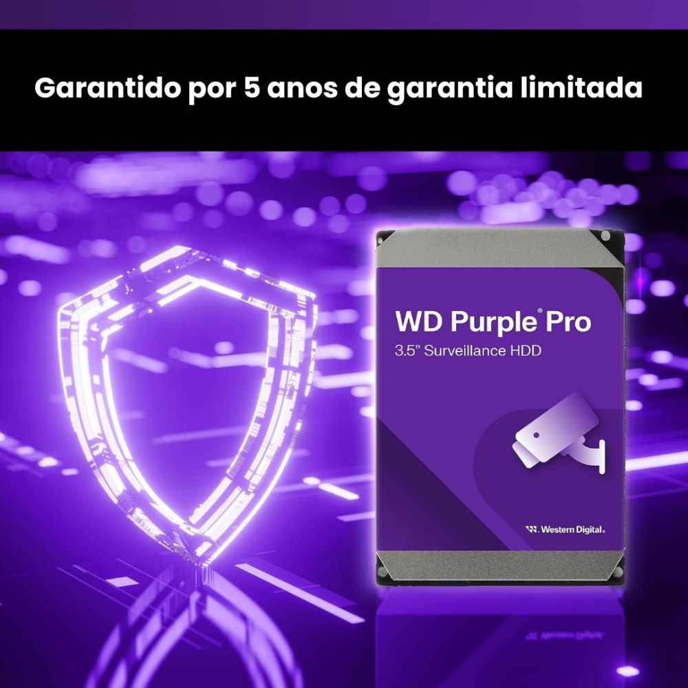 HD Interno WD Purple Pro, 8TB, SATA III 6Gb/s, 7200RPM, WD8002PURP, Roxo