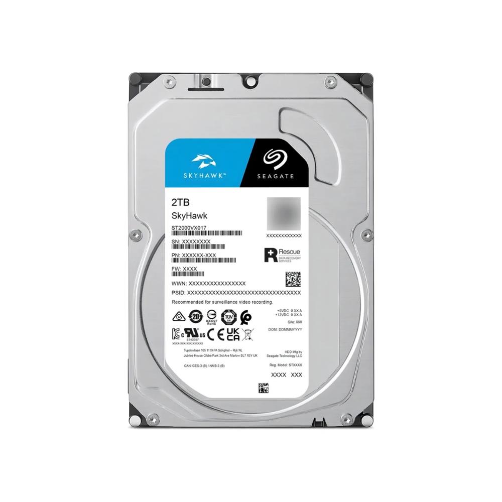 HD Interno Seagate SkyHawk 2TB, SATA 3.5”, 256 MB Cache, ST2000VX017