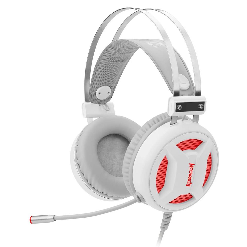 Headset Gamer Redragon Minos Lunar, Surround 7.1, Drivers 50mm, USB, Para PC e Notebook, Over-ear, Branco