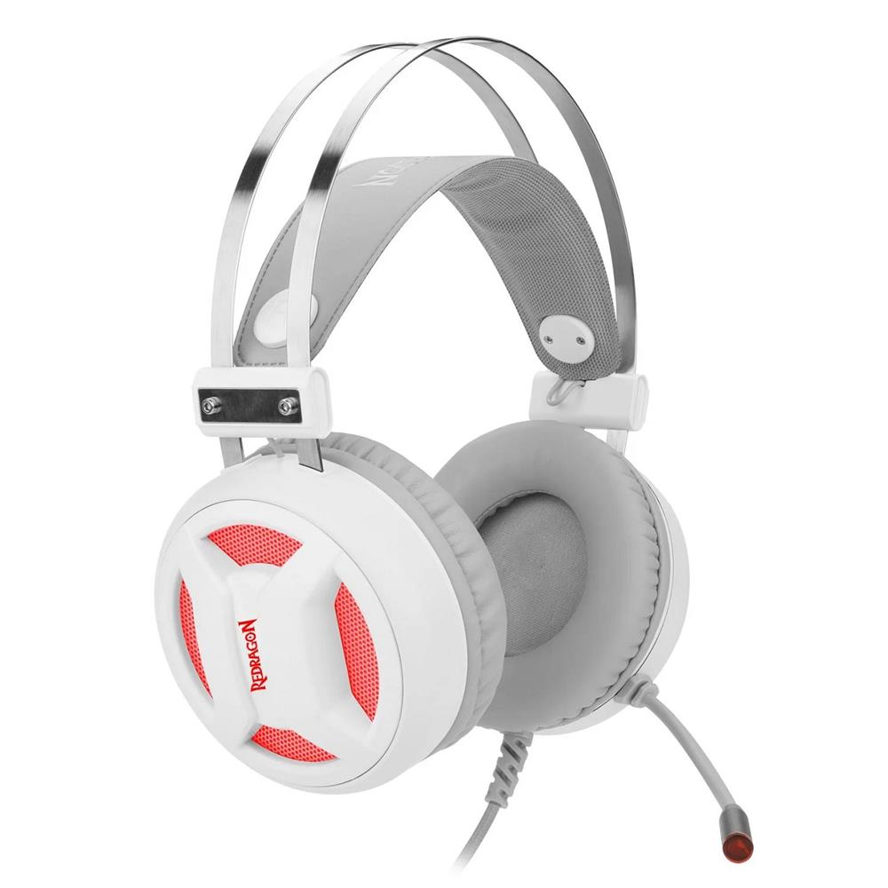 Headset Gamer Redragon Minos Lunar, Surround 7.1, Drivers 50mm, USB, Para PC e Notebook, Over-ear, Branco