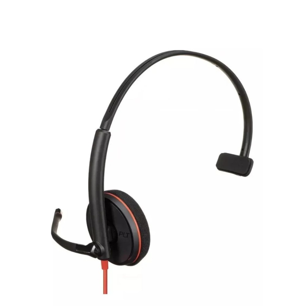 Headset Monoaural, Poly, Blackwire 3210, USB-C, Adaptador USB-C/A, 28mm, Cancelamento de Ruído