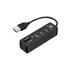 Hub USB C3tech, USB  2.0, 5 Portas, Preto