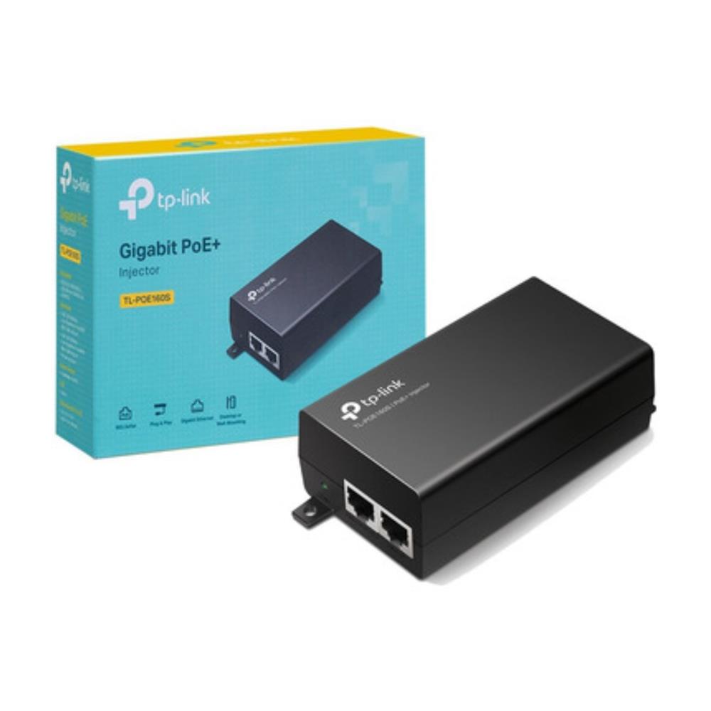 Injetor PoE+ TP-Link TL-POE160S V4, 2 Portas Gigabit RJ45, Alimentação 100-240V, Preto