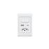 Interruptor Inteligente AGL KS824, Wifi, 2 Teclas, ABS, Com Tomada, USB A, USB Tipo C, 10A, Branco