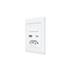 Interruptor Inteligente AGL KS824, Wifi, 2 Teclas, ABS, Com Tomada, USB A, USB Tipo C, 10A, Branco